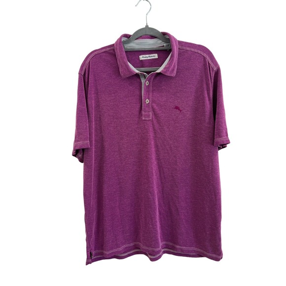 Tommy Bahama Polo‎ Shirt Paradise Cove Short Sleeve Purple Size XL - Picture 1 of 10